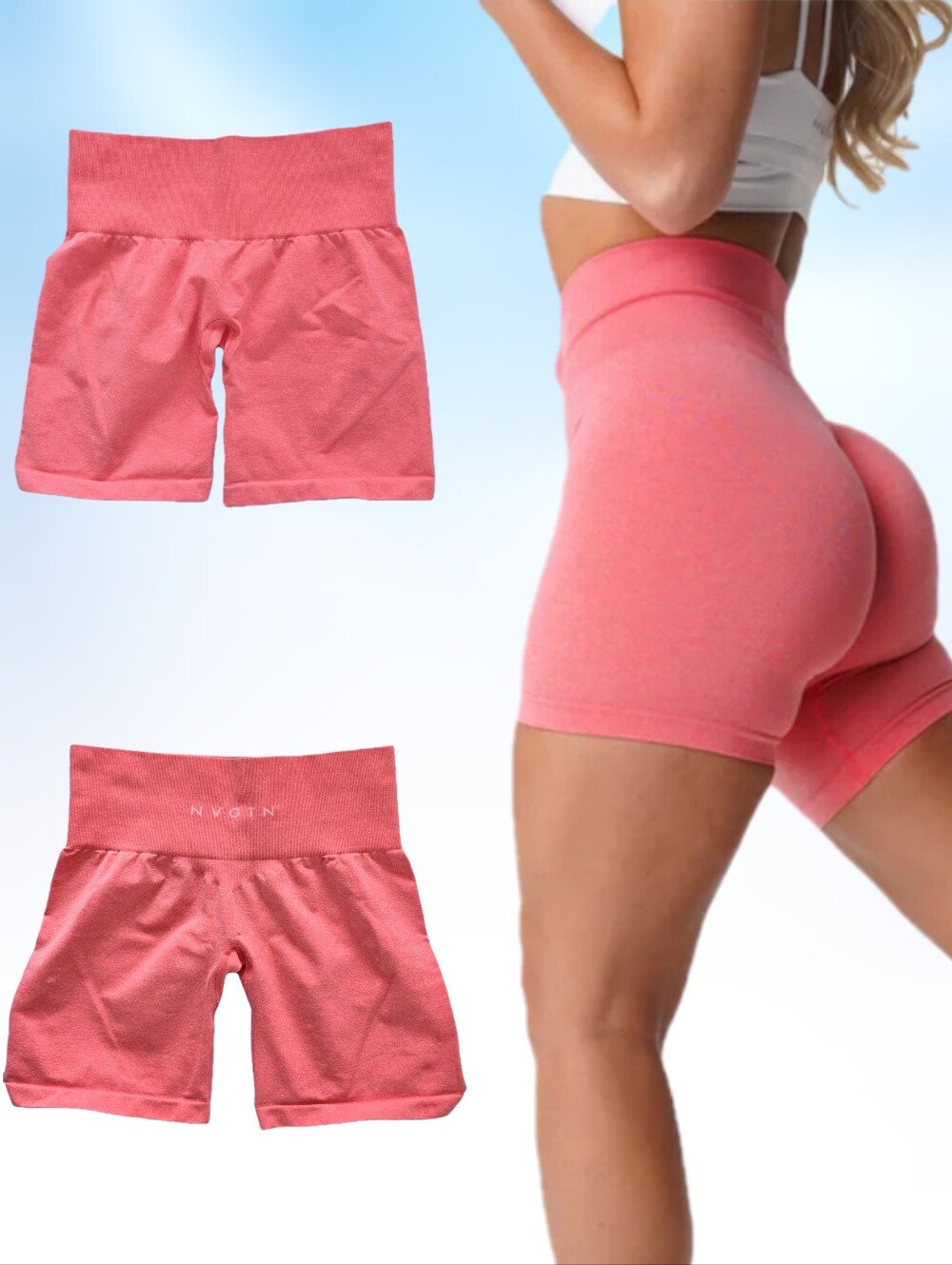 NVGTN Pro Seamless Shorts Coral